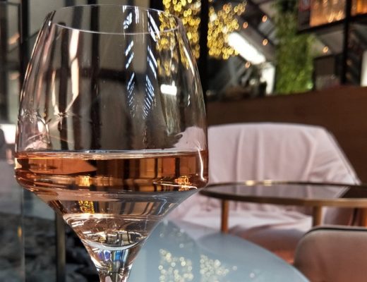 rosé wine in glass